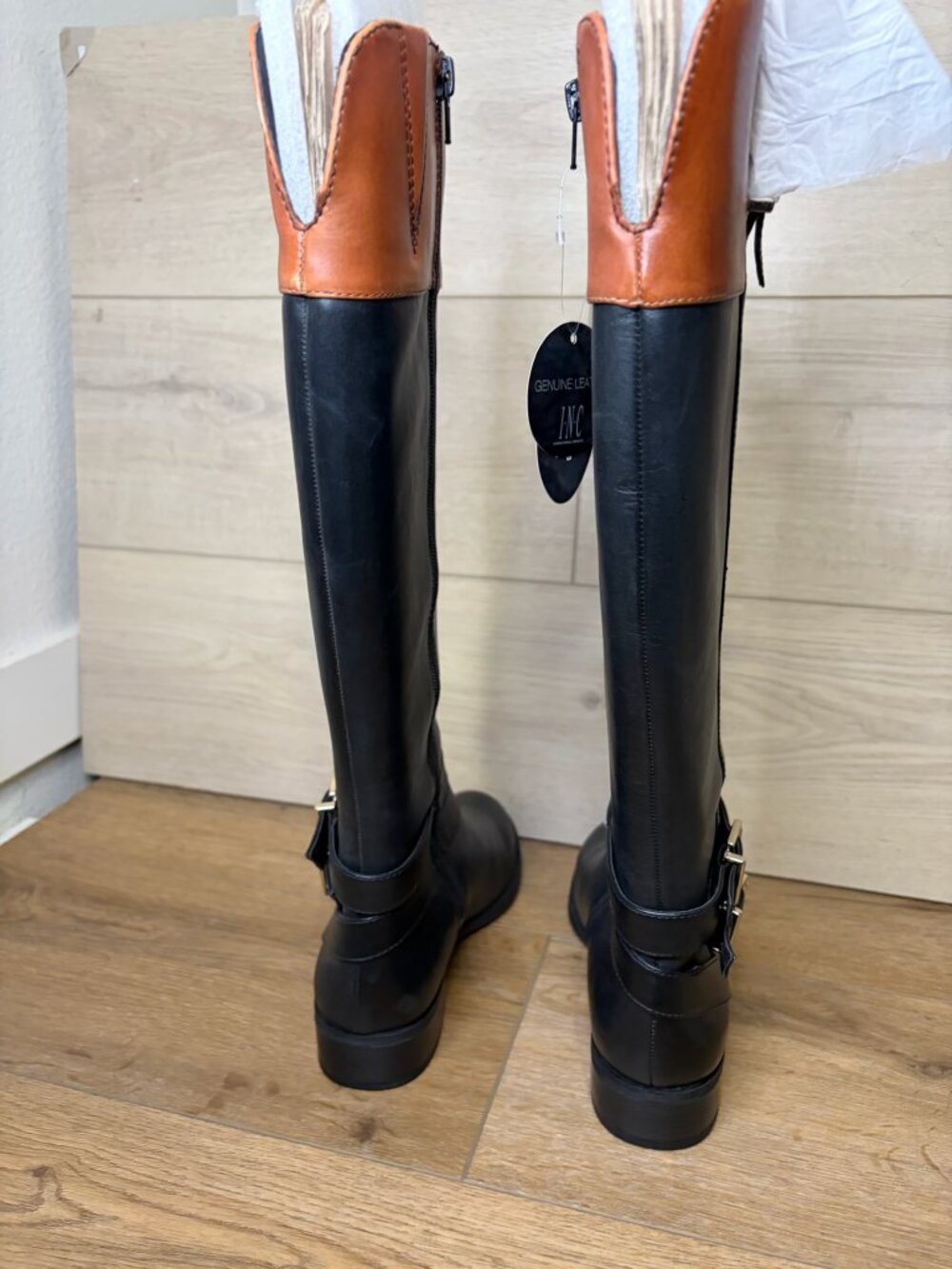 INC International Concepts Womens FrankII Riding Boots Leather Black Size 6M NWT - Picture 6 of 8
